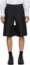 Comme des GarÃ§ons Homme Plus Black Twill Garment Treated Shorts - Commez des garçons Homme plus Court de vêtement en sergé noir - comme des garnerons homme 플러스 블랙 능 직물 의류 치료 반바지