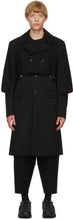 Comme des GarÃ§ons Homme Plus Black Wool Gabardine Layered Coat - Commez des garçons Homme plus laine de laine noire - comme des garnerons homme Plus 검은 양모 Gabardine 층 코트