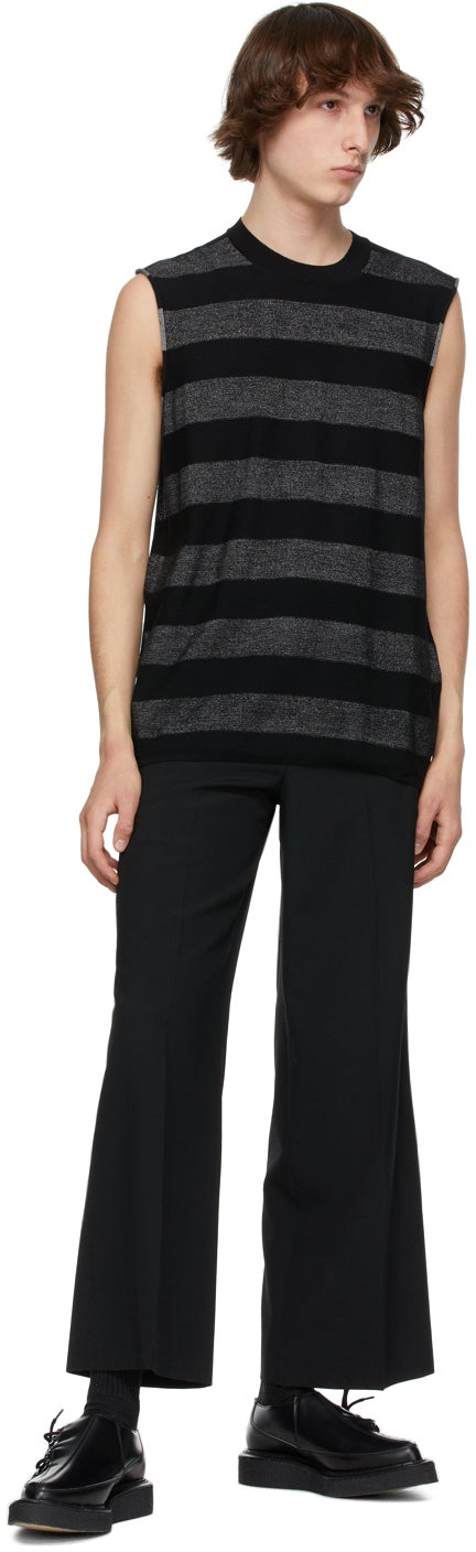 Comme des GarÃ§ons Homme Plus Black Wool Wide-Leg Trousers