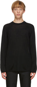 Comme des GarÃ§ons Homme Plus Black Worsted Yarn Sweater - Commez des garçons Homme Plus chandail de fil laine noire noir - comme des garÃ§ons homme 플러스 블랙 소모사 원사 스웨터