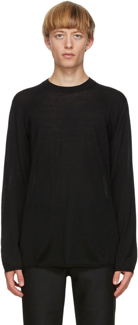 Comme des GarÃ§ons Homme Plus Black Worsted Yarn Sweater - Commez des garçons Homme Plus chandail de fil laine noire noir - comme des garÃ§ons homme 플러스 블랙 소모사 원사 스웨터