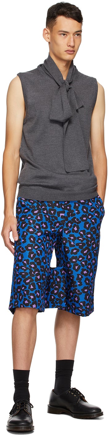 Comme des GarÃ§ons Homme Plus Blue Animal Shorts