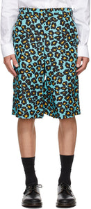 Comme des GarÃ§ons Homme Plus Blue Animal Shorts - Commez des garçons Homme plus Short animal bleu - comme des garÃ§ons homme 플러스 푸른 동물 반바지