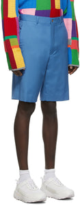 Comme des GarÃ§ons Homme Plus Blue Wool Gabardine Shorts