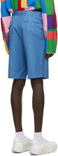 Comme des GarÃ§ons Homme Plus Blue Wool Gabardine Shorts