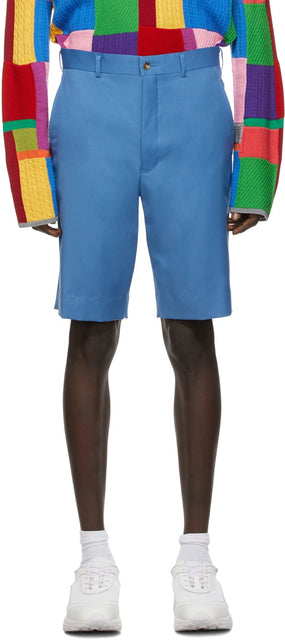 Comme des GarÃ§ons Homme Plus Blue Wool Gabardine Shorts - Commez des garçons Homme plus Short gabardine de laine bleue - comme des garÃ§ons homme 플러스 푸른 양모 Gabardine 반바지