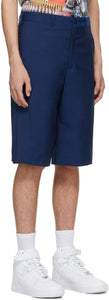 Comme des GarÃ§ons Homme Plus Blue Wool Shorts