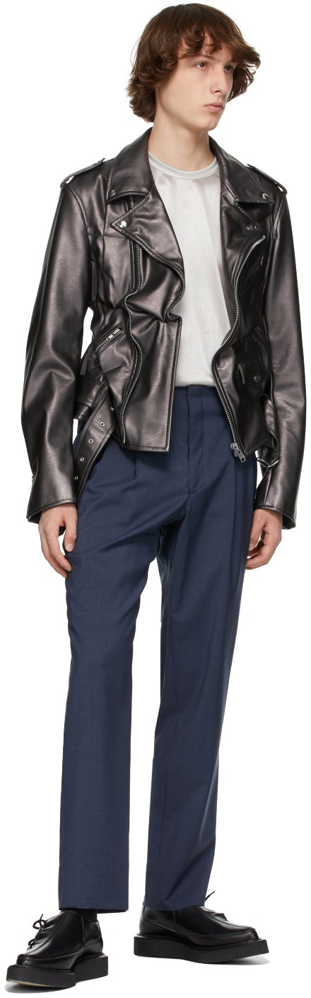 Comme des GarÃ§ons Homme Plus Blue Wool Trousers