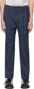 Comme des GarÃ§ons Homme Plus Blue Wool Trousers - Commez des garçons Homme plus Pantalons en laine bleue - comme des garÃonsons homme Plus 푸른 양모 바지