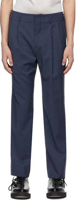 Comme des GarÃ§ons Homme Plus Blue Wool Trousers - Commez des garçons Homme plus Pantalons en laine bleue - comme des garÃonsons homme Plus 푸른 양모 바지