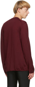 Comme des GarÃ§ons Homme Plus Burgundy Worsted Yarn Sweater