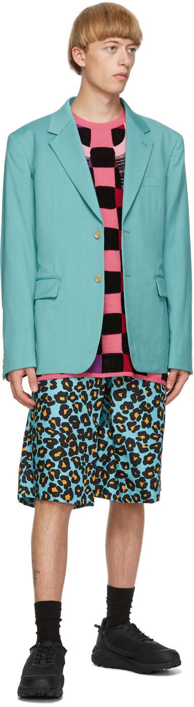 Comme des GarÃ§ons Homme Plus Green Arm Slit Blazer