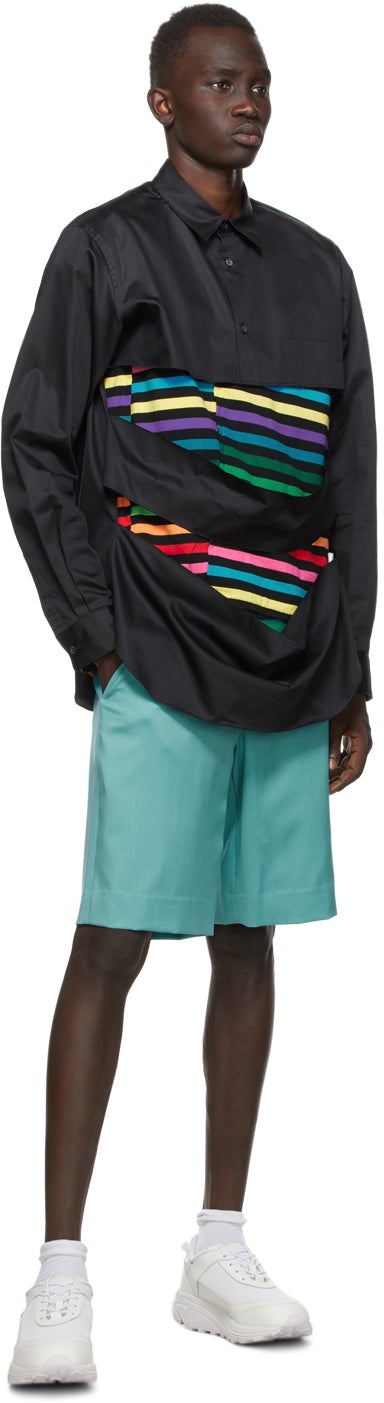Comme des GarÃ§ons Homme Plus Green Wool Gabardine Shorts