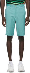 Comme des GarÃ§ons Homme Plus Green Wool Gabardine Shorts - Commez des garçons Homme plus Short gabardine de laine verte - comme des garÃ§ons homme Plus 녹색 양모가 비든 숏셔너입니다