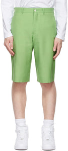 Comme des GarÃ§ons Homme Plus Green Wool Shorts - Commez des garçons Homme plus Short de laine verte - comme des garÃ§ons homme Plus 녹색 양모 반바지