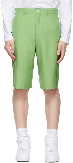Comme des GarÃ§ons Homme Plus Green Wool Shorts - Commez des garçons Homme plus Short de laine verte - comme des garÃ§ons homme Plus 녹색 양모 반바지