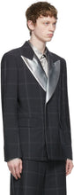Comme des GarÃ§ons Homme Plus Grey Windowpane x Taffeta Blazer