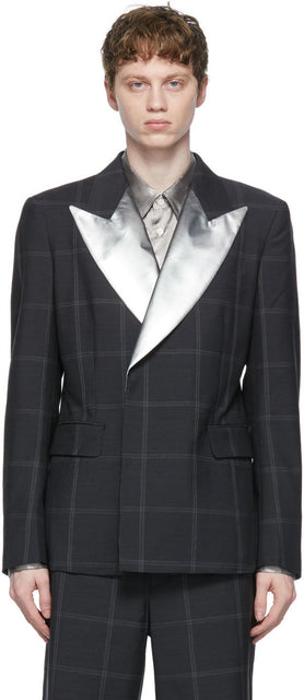 Comme des GarÃ§ons Homme Plus Grey Windowpane x Taffeta Blazer - Commez des garçons Homme plus Grey Windowpane x Taffeta Blazer - comme des garÃ§ons homme 플러스 회색 창창 X 태 피터 블레이저