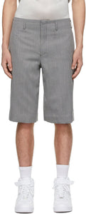 Comme des GarÃ§ons Homme Plus Grey Wool Serge Shorts - Commez des garçons Homme plus Serge de laine grise - comme des garÃ§ons homme Plus 회색 양모 세르지 반바지