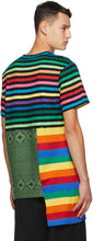 Comme des GarÃ§ons Homme Plus Multicolor Striped Patchwork T-Shirt