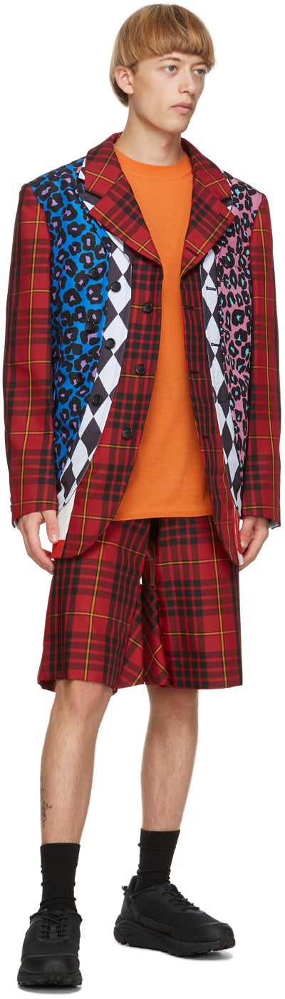 Comme des GarÃ§ons Homme Plus Multicolor Tartan Blazer