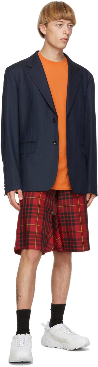 Comme des GarÃ§ons Homme Plus Navy Arm Slit Blazer