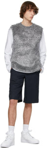 Comme des GarÃ§ons Homme Plus Navy Wool Twill Shorts