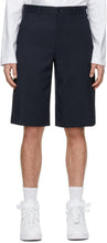 Comme des GarÃ§ons Homme Plus Navy Wool Twill Shorts - Commez des garçons Homme plus laine de laine bleu marine - comme des garÃ§ons homme plus 해군 ​​양모 능직 반바지