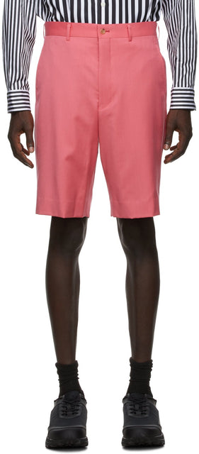 Comme des GarÃ§ons Homme Plus Pink Wool Gabardine Shorts - Table des garçons Homme plus Short gabardine de laine rose - comme des garÃ§ons homme Plus 핑크색 Gobardine 반바지