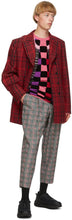 Comme des GarÃ§ons Homme Plus Red Check Arm Slit Blazer