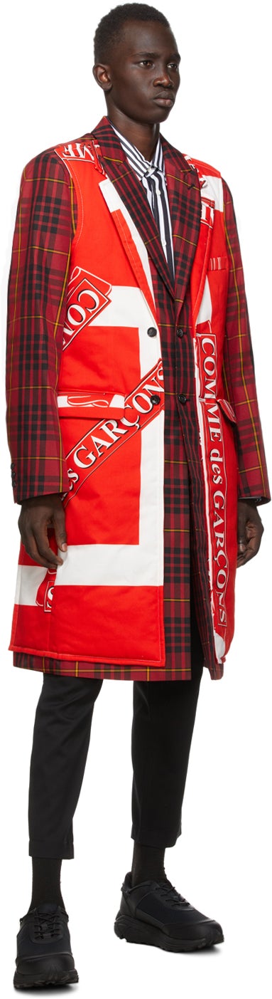 Comme des GarÃ§ons Homme Plus Red Tartan Katsuragi Coat