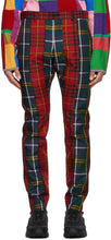 Comme des GarÃ§ons Homme Plus Red Tartan Trousers - Commez des garçons Homme plus Pantalon Tartan rouge - comme des garÃ§ons homme 플러스 레드 타탄 바지