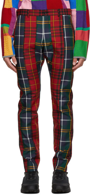 Comme des GarÃ§ons Homme Plus Red Tartan Trousers - Commez des garçons Homme plus Pantalon Tartan rouge - comme des garÃ§ons homme 플러스 레드 타탄 바지