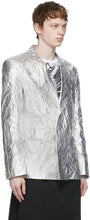 Comme des GarÃ§ons Homme Plus Silver Aluminum Cloth Blazer