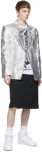 Comme des GarÃ§ons Homme Plus Silver Aluminum Cloth Blazer