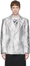Comme des GarÃ§ons Homme Plus Silver Aluminum Cloth Blazer - Commez des garçons Blazer en tissu en aluminium argenté - comme des garÃons homme 플러스 실버 알루미늄 천 블레이저