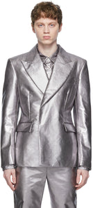 Comme des GarÃ§ons Homme Plus Silver LamÃ© Blazer - Commez des garçons Homme plus Silver Lamélazer - comme des garÃ§ons homme 플러스 실버 lamé blazer.