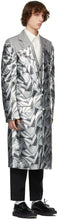 Comme des GarÃ§ons Homme Plus Silver Layered Inkjet Print Coat