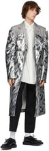 Comme des GarÃ§ons Homme Plus Silver Layered Inkjet Print Coat