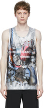 Comme des GarÃ§ons Homme Plus Silver Printed Tank Top - Commez des garçons Homme plus Débardeur imprimé en argent - comme des garÃ§ons homme 플러스 실버 인쇄 탱크 탑