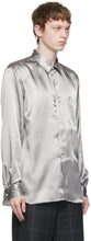 Comme des GarÃ§ons Homme Plus Silver Sputter Finish Satin Shirt