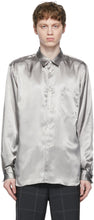 Comme des GarÃ§ons Homme Plus Silver Sputter Finish Satin Shirt - Commez des garçons Homme plus Chemise en satin de finition - comme des garÃ§ons homme 플러스 실버 스퍼터링 마무리 새틴 셔츠