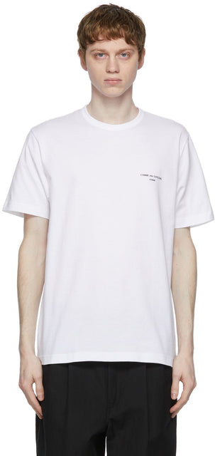 Comme des GarÃ§ons Homme White Logo T-Shirt - T-shirt de logo blanche Homme des garçons - comme des garÃ§ons homme 화이트 로고 티셔츠