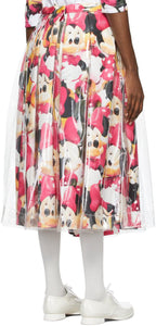 Comme des GarÃ§ons Multicolor Disney Edition Mickey Mouse Transparent Layered Skirt