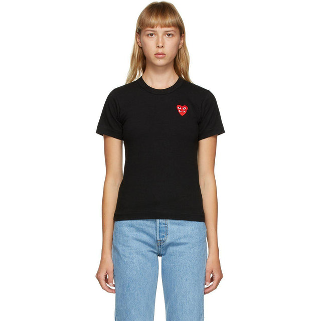 Comme des GarÃ§ons Play Black Layered Heart T-Shirt