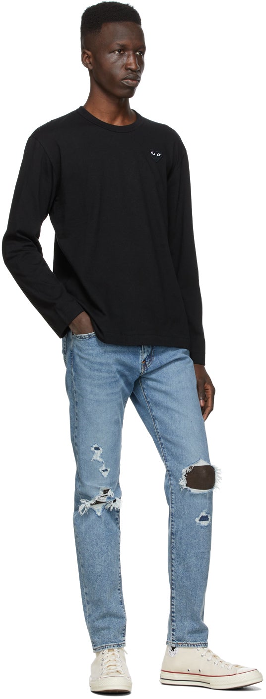 Comme des GarÃ§ons Play Black Monochrome Heart Patch Long Sleeve T-Shirt