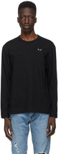 Comme des GarÃ§ons Play Black Monochrome Heart Patch Long Sleeve T-Shirt - T-shirt à manches longues à manches longues de coeur monochrome noir - comme des garÃ§ons 검은 색 단색 심장 패치 긴 소매 티셔츠