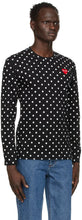 Comme des GarÃ§ons Play Black Polka Dot Heart Patch Long Sleeve T-Shirt