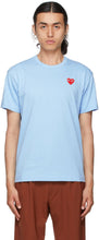 Comme des GarÃ§ons Play Blue Heart Patch T-Shirt - Commez des garçons Jouer T-shirt Blue Heart Catch T-shirt - comme des garnerons 푸른 심장 패치 티셔츠