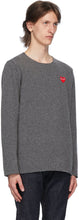 Comme des GarÃ§ons Play Grey Heart Patch Crewneck Sweater
